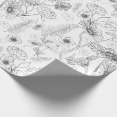 Blinde en witte daisies florale tuinpatroon cadeaupapier (Hoek)
