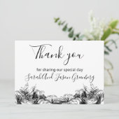 Blinde en witte inkt bedankkaart (Staand voorkant)