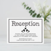 Blinde en Witte Ontvangst Lachtigen Hearts Weddens Kaart (Staand voorkant)