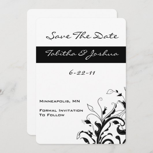 Blinde en witte sinaasappelwijn | Aangepast Save The Date (Voorkant / Achterkant)