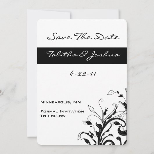 Blinde en witte sinaasappelwijn | Aangepast Save The Date (Voorkant)