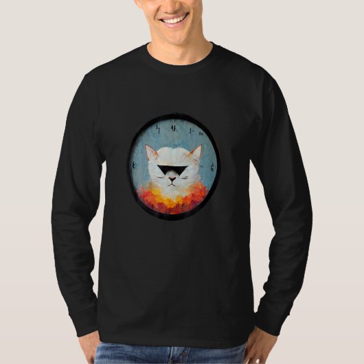 Blinde kat uit het Aziatische coole grafische ontw T-shirt (Voorkant)