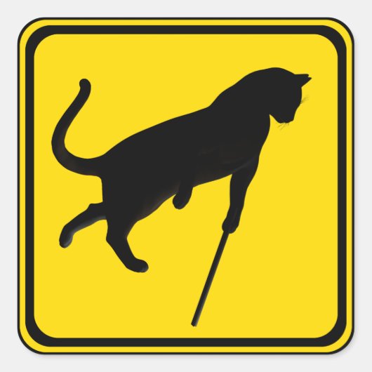Blinde Katers Oversteekplaats ! Vierkante Sticker (Voorkant)