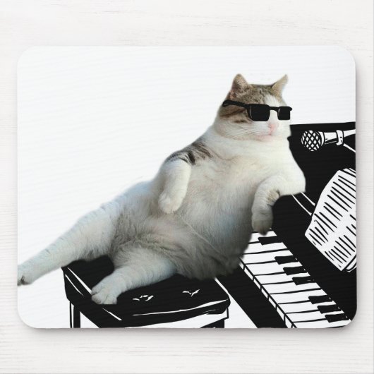 Blinde kattenpianist muismat (Voorkant)
