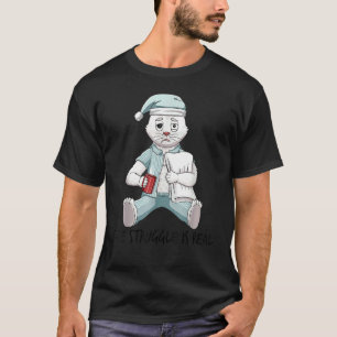 Blinde luie kat wit De bril wordt echt T-shirt