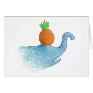 Blinde olifant die een ananas balanceert...