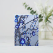 Blinde oogboom, blauwe nazar-amulet accessoires briefkaart (Staand voorkant)