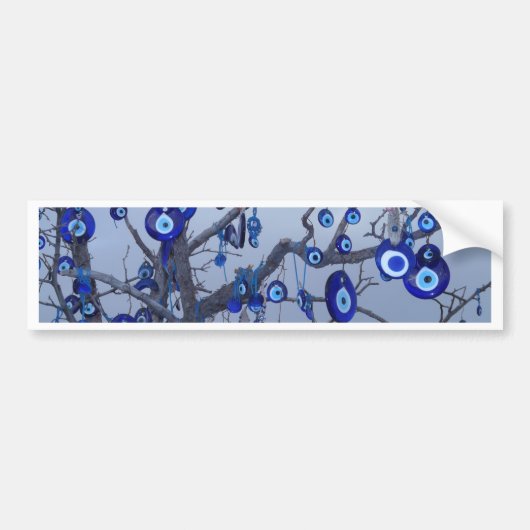 Blinde oogboom, blauwe nazar-amulet accessoires bumpersticker (Voorkant)