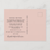 Blinde roze gootsteen na het huwelijk sparen de da aankondigingskaart (Achterkant)