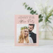 Blinde roze gootsteen na het huwelijk sparen de da aankondigingskaart (Staand voorkant)