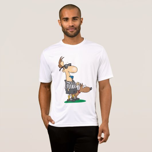 Blinde scheidsrechter blaast een fluitje Mannen ac T-shirt (Voorkant volledig)