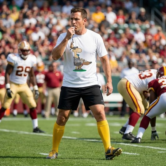 Blinde scheidsrechter blaast een fluitje Mannen ac T-shirt