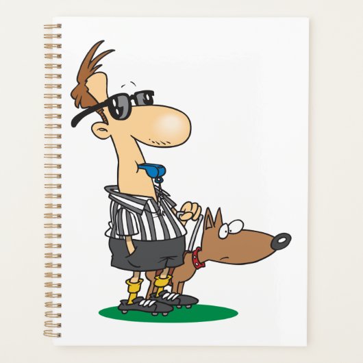 Blinde scheidsrechter blaast een fluitspiraal plan planner (Voorkant)