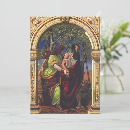 Blinde Tobit en vrouw Anna, Oude Religie Kaart (Staand voorkant)