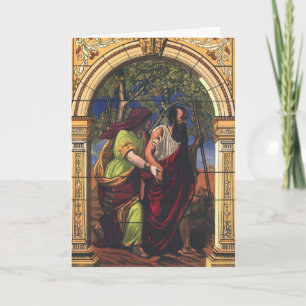 Blinde Tobit en vrouw Anna, Vintage Religie Kaart