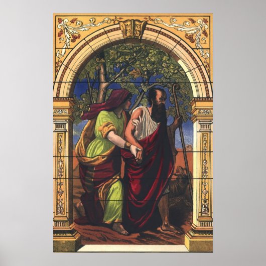 Blinde Tobit en vrouw Anna, Vintage Religie Poster (Voorkant)