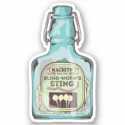 Blinde wormen steken Shakespeare Macbeth Sticker (Voorkant)