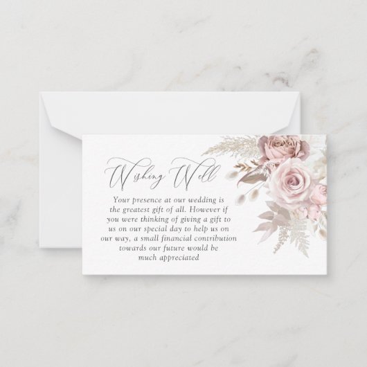 Blindebruik van het Ivory Floral Wedding Goed Notitiekaartje (Voorkant)