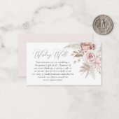 Blindebruik van het Ivory Floral Wedding Goed Notitiekaartje (Voorkant / Achterkant in situ)