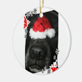 Blindehondenneus met kerstfoto keramisch ornament (Links)