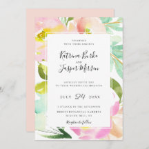 Blindekleurige peach Mint Botanical Floral Wedding