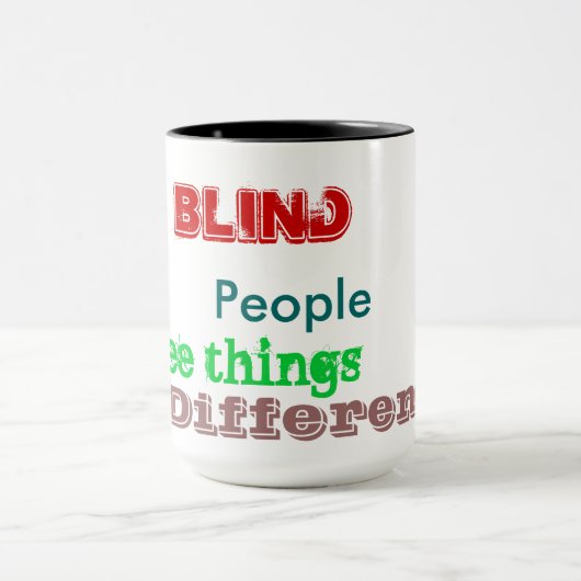 Blinden mensen zien mok (Midden)