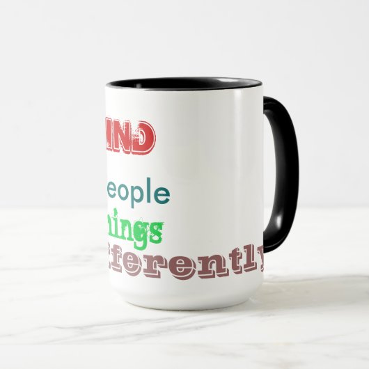 Blinden mensen zien mok (Voorkant rechts)