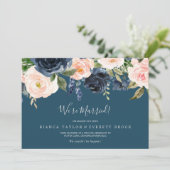 Blindenbloem en zeemacht Blauwe Elopement Aankondiging (Staand voorkant)