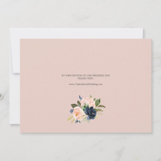 Blindenbloem en zeemacht Blauwe Elopement Aankondiging (Achterkant)