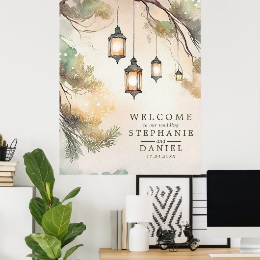 Blindenboomgaard botanische lantaarns bruiloft poster (Thuiskantoor)