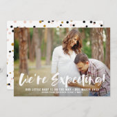 Blindenborstelscript foto's Zwangerschap aankondig Aankondiging (Voorkant / Achterkant)