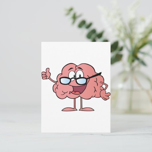 Blindencartoon die de duimen omhoog geeft briefkaart (Staand voorkant)