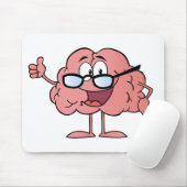 Blindencartoon die de duimen omhoog geeft muismat (Met muis)