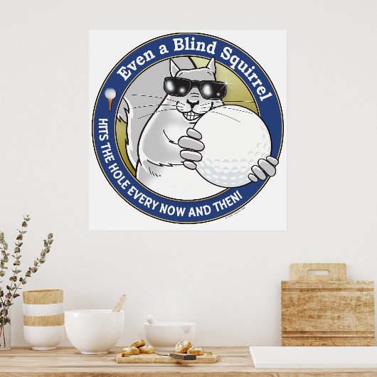 Blindeneekhoorn Golf Poster (Keuken)