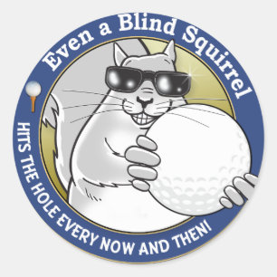 Blindeneekhoorn Golf Ronde Sticker