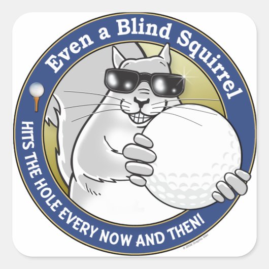 Blindeneekhoorn Golf Vierkante Sticker (Voorkant)