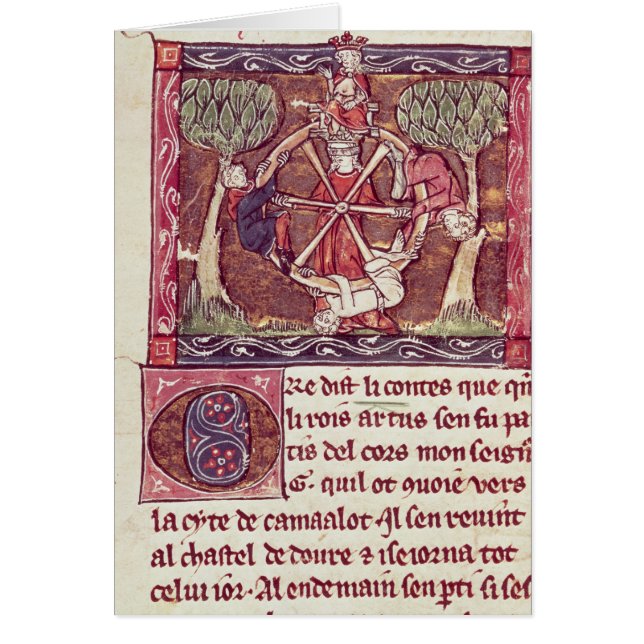 Blindengodin Fortune met koning Arthur (Voorkant)