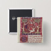 Blindengodin Fortune met koning Arthur Vierkante Button 5,1 Cm (Voorkant /achterkant)