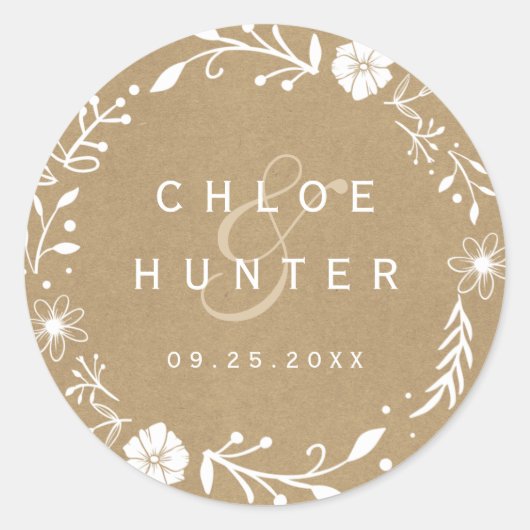 Blindenkruid met flora en fauna ronde sticker (Voorkant)