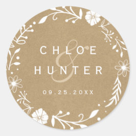 Blindenkruid met flora en fauna ronde sticker