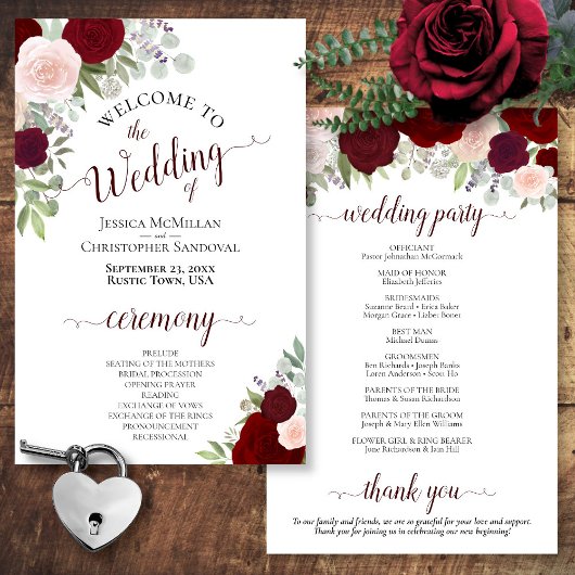 Blindenprogramma voor Blush Pink & Red Floral Budg