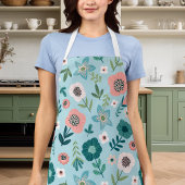 Blindenroze en blauwe tuinbouwhout schort