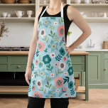 Blindenroze en blauwe tuinbouwhout schort<br><div class="desc">Blindenroze en blauw Schort van tuinbouwgewassen</div>