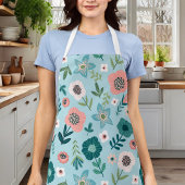 Blindenroze en blauwe tuinbouwhout schort