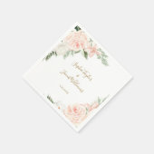 Blindenroze en goudbloemen botanische bruiloft servet (Hoek)