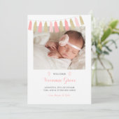 Blindenroze en goudglitteraankondigingen aankondiging (Staand voorkant)