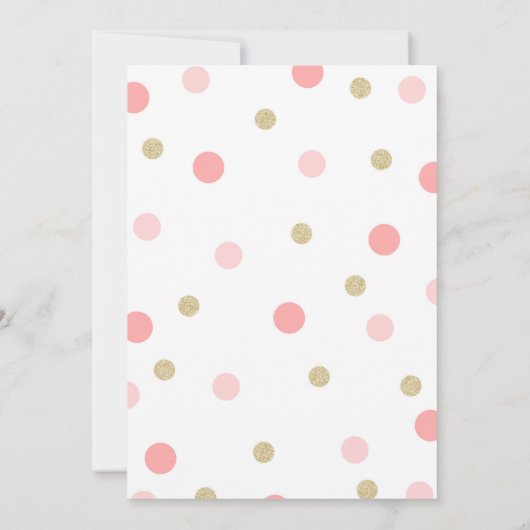 Blindenroze en goudglitteraankondigingen aankondiging (Achterkant)