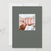 Blindenroze en Greenery Baby Girl Aankondiging geb (Achterkant)