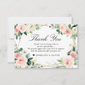 Blindenroze flesjes Geometrische botanische verbin Bedankkaart (Voorkant)