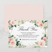 Blindenroze flesjes Geometrische botanische verbin Bedankkaart (Voorkant / Achterkant)